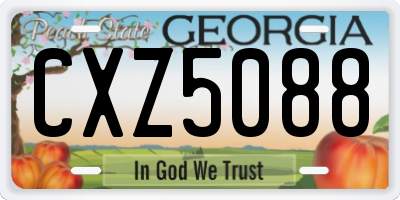 GA license plate CXZ5088