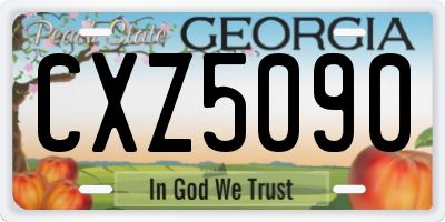 GA license plate CXZ5090