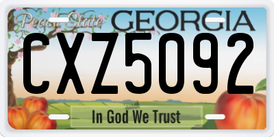 GA license plate CXZ5092