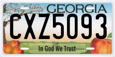 GA license plate CXZ5093