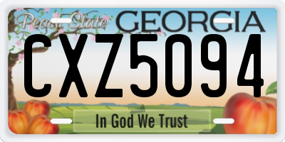 GA license plate CXZ5094