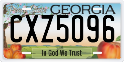 GA license plate CXZ5096
