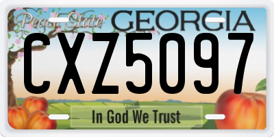 GA license plate CXZ5097