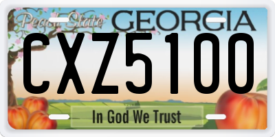 GA license plate CXZ5100