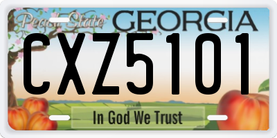 GA license plate CXZ5101