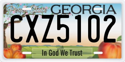 GA license plate CXZ5102