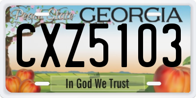 GA license plate CXZ5103