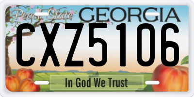 GA license plate CXZ5106