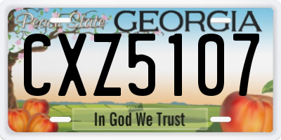 GA license plate CXZ5107