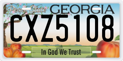 GA license plate CXZ5108