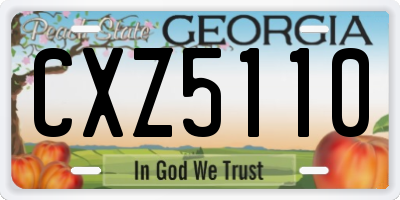 GA license plate CXZ5110