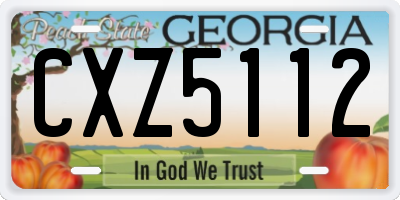 GA license plate CXZ5112