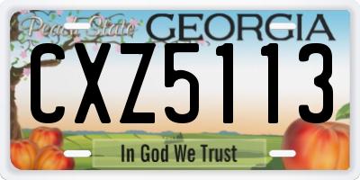 GA license plate CXZ5113