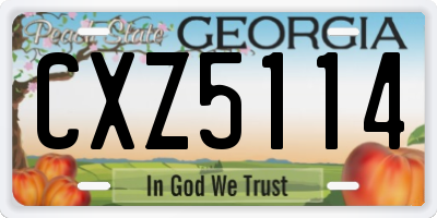 GA license plate CXZ5114