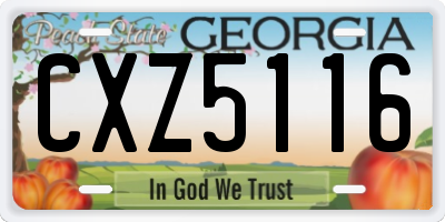 GA license plate CXZ5116