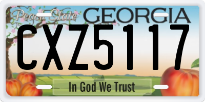GA license plate CXZ5117