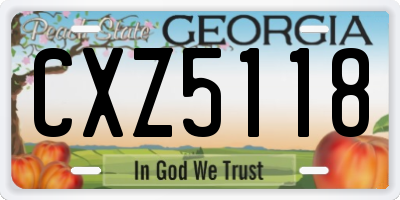 GA license plate CXZ5118