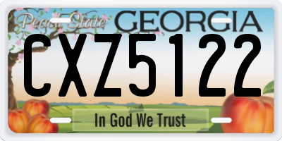 GA license plate CXZ5122