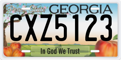 GA license plate CXZ5123