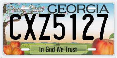 GA license plate CXZ5127