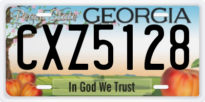 GA license plate CXZ5128