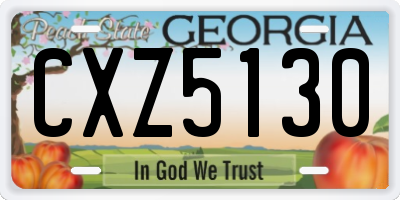 GA license plate CXZ5130