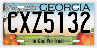 GA license plate CXZ5132