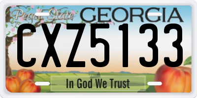 GA license plate CXZ5133