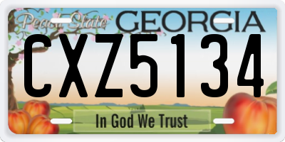 GA license plate CXZ5134