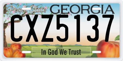 GA license plate CXZ5137