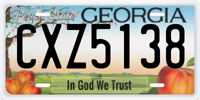 GA license plate CXZ5138