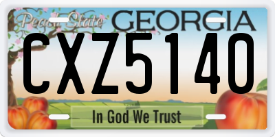 GA license plate CXZ5140