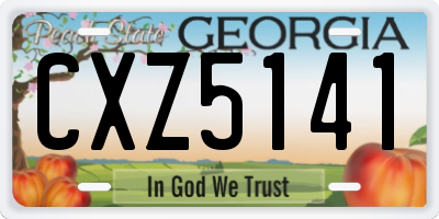 GA license plate CXZ5141