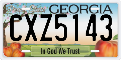 GA license plate CXZ5143