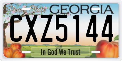 GA license plate CXZ5144