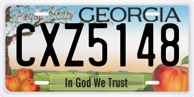 GA license plate CXZ5148