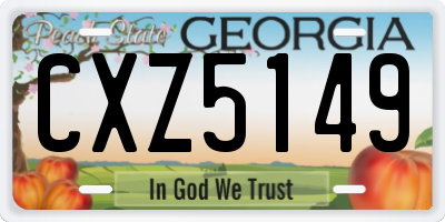 GA license plate CXZ5149