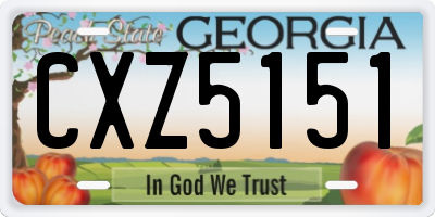 GA license plate CXZ5151