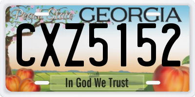 GA license plate CXZ5152