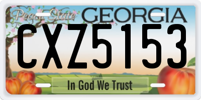 GA license plate CXZ5153