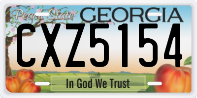 GA license plate CXZ5154