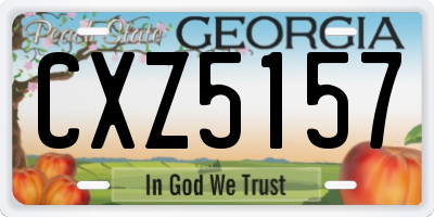 GA license plate CXZ5157