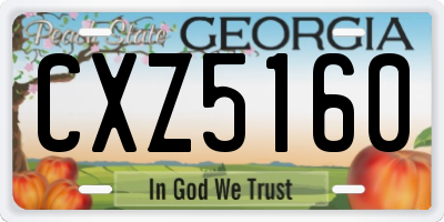 GA license plate CXZ5160