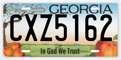 GA license plate CXZ5162