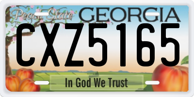GA license plate CXZ5165