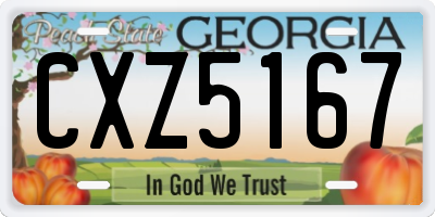 GA license plate CXZ5167