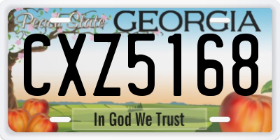 GA license plate CXZ5168