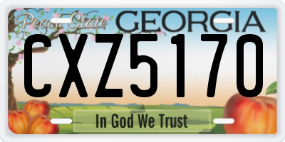 GA license plate CXZ5170