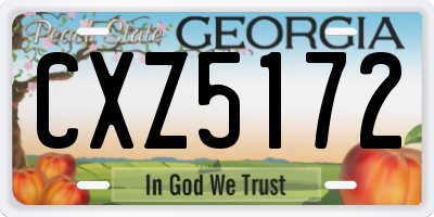 GA license plate CXZ5172
