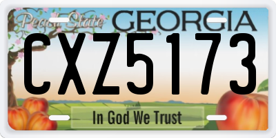 GA license plate CXZ5173
